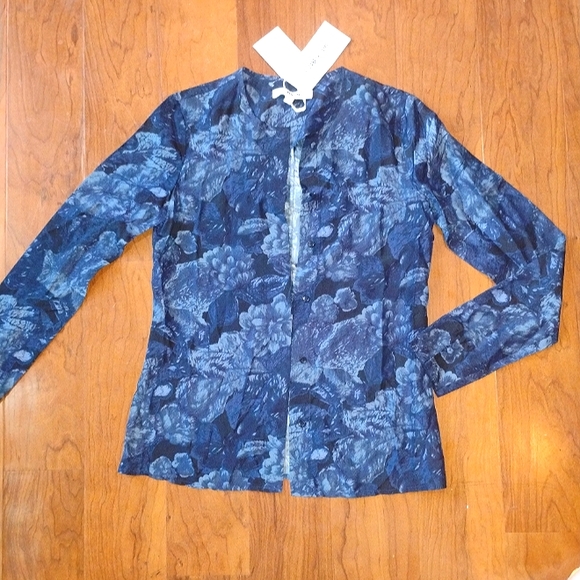 Pure Silk Elizabeth And James Button Down Blouse - Picture 1 of 4